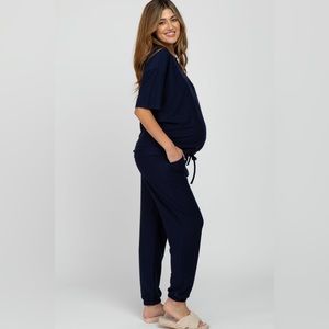 Navy Jogger Maternity Lounge Set